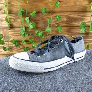 Converse Women's All Star Low Top Sneaker Silver Fabric Sz 7‎ Medium Gently Used